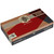 AVO Cigars Syncro Nicaragua Short Robusto 20 Ct. Box, rectangular wooden cigar box with red, brown, black, and striped design featuring the AVO UVEZIAN logo.