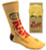 RAW Socks Yellow, a close-up view of a bright yellow sock with black and red graphic design and text, showing the product's branding and style.