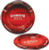 Elements Metal Ashtray Red, round metal ashtray with a red finish and printed branding, designed for smoking accessories.