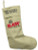 RAW Canvas Holiday Stocking, a beige fabric Christmas stocking with printed text and logo
