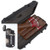 CAO Flathead 5-Cigar Sampler Humidor Combo, black humidor case with five cigars inside and a portable mini lighter outside.