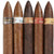 AJ Fernandez Diesel Unholy 5-Cigar Cocktail Sampler, five cigars with varying brown and dark wrapper colors and decorative bands.