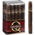 Quorum Maduro Toro Cigars 20 Ct. Bundle, arranged inside a clear plastic wrap with one cigar placed outside the bundle showcasing the dark Maduro wrapper and band.