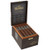 Scandinavian Tobacco Balmoral Anejo XO Oscuro Gran Toro Cigars 20Ct. Box, open black wooden cigar humidor containing five cigars with black and gold bands inside a numbered display.