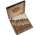 Ave Maria Cigars Sampler 8Ct, wooden cigar box containing eight cigars with decorative labels, inside view showing the cigars neatly arranged.