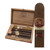 Padron Cigars Collection Maduro Sampler 5Ct, open wooden cigar box containing five cigars with one cigar displayed outside, showcasing the dark Maduro wrapper.
