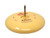 RAW Flying Disc Cone Holder, yellow plastic disc with a inserted brown candle