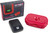 TRUWEIGH MINI CRIMSON COLLAPSIBLE BOWL SCALE, compact digital kitchen scale with red collapsible bowl and black digital display for precise weighing.