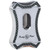 Colibri Rocky Patel Cigar Cutter Viper V Cut Series Silver and Green, close-up of a sleek metallic cigar cutting tool with green accents and the Rocky Patel logo.