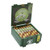 Alec Bradley Black Market Filthy Hooligan Barber Pole Toro Cigars 24Ct. Box, green wooden cigar box with cigars arranged inside and decorative branding on the lid