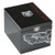 Asylum Nyctophilia Seventy Cigars 24 Ct. Box, black wooden cigar box with winged skull logo and orange text on the lid.