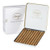 Davidoff Minis Club Cigarillos 50Ct. Pack, open metal tin with miniature cigars arranged inside and its white box packaging in the background.
