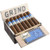 Diesel Grind Toro Cigars 20Ct. Box, open wooden cigar box containing ten cigars with blue and silver bands and a blue informational card inside.