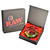 RAW Rainbow Ashtray, colorful glass ashtray inside a gift box with red satin lining.