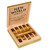 Montecristo New World El Dorado by AJ Fernandez Cigar Sampler 5ct, wooden box containing five cigars with yellow bands, open to display the cigars inside.
