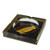 Tommy Bahama Cigar Club Glass Ashtray, round glass ashtray with Tommy Bahama Cigar Club logo, placed in black and gold packaging.