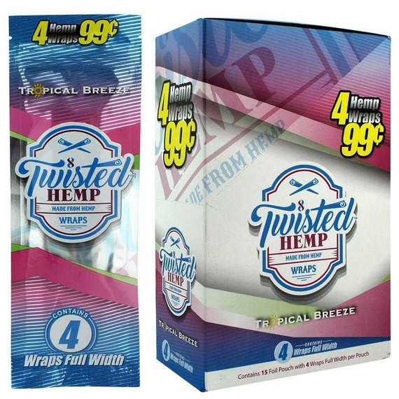 Twisted Hemp Wraps Tropical Breeze 15 Pouches of 4