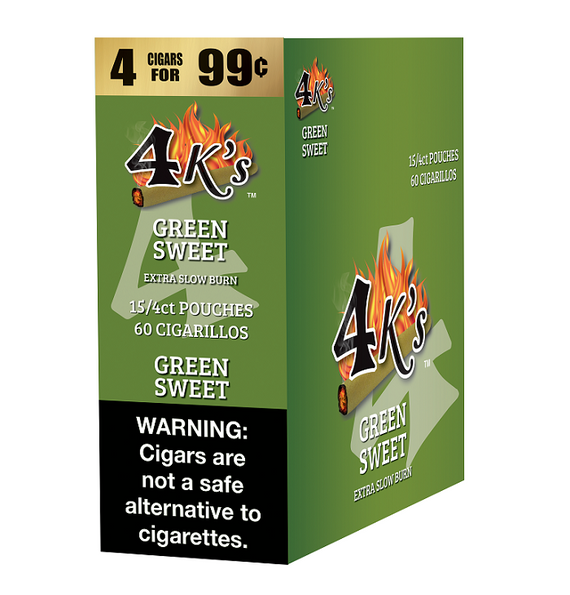 4 Kings Cigars Green Sweet 15 Pouches of 4
