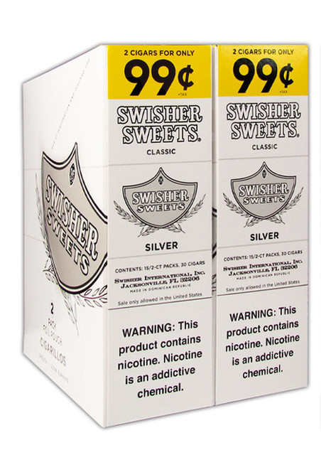 Swisher Sweets Cigarillos Foil Classic Silver 30 Pouches of 2