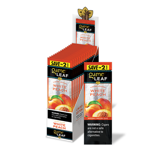 Game Leaf Cigars White Peach 15 Pouches of 2 Game Leaf Cigars White Peach 15 Pouches of 2