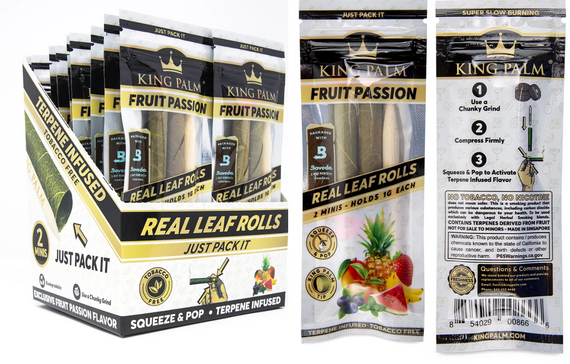 King Palm Wraps Mini Fruit Passion 20Ct/2 King Palm Wraps Mini Fruit Passion 20Ct/2