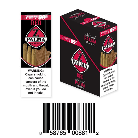 Z Palma Natural Cigarillo Foil Pack Red