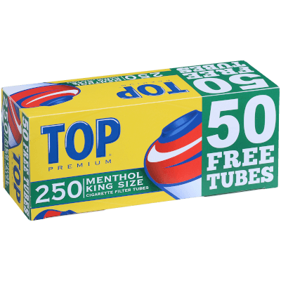 Top Cigarette Tubes Top King Size Menthol Bonus 250 Ct. Box
