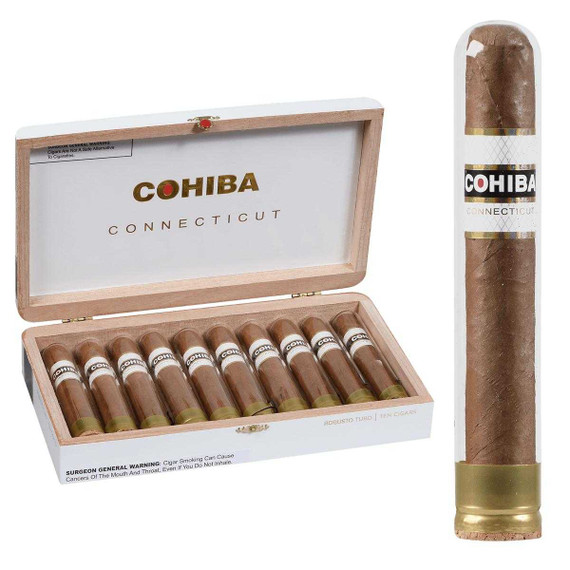 Cohiba Cigars Connecticut Robusto Tubo 10 Ct. Box 5.00x50