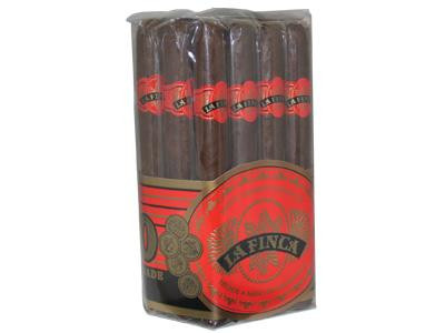 La Finca Cigars Romeo 20 Ct. Bundle 6.50X42, a pack of 20 cigars with a red and black band, in clear packaging showcasing the cigars inside.