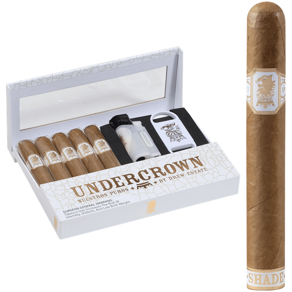 Undercrown Cigars Ct Shade Gran Toro Gift Set 5 Ct. Box W/cutter And Lighter