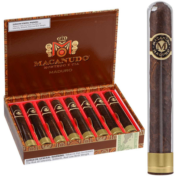 Macanudo Cigars Maduro Crystal Tubos 8 Ct. Box 5.50X50