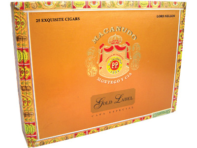 Macanudo Cigars Gold Label Lord Nelson 25 Ct. Box 7.00X49