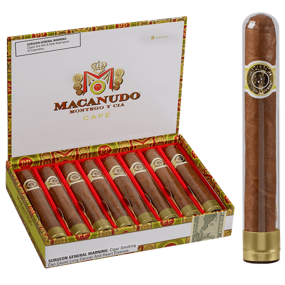 Macanudo Cigars Cafe Crystal Tubos 8 Ct. Box 5.50X50