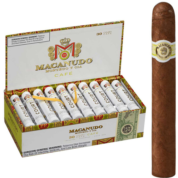 Macanudo Cigars Court Cafe Tubos 30 Ct. Box 4.19X36