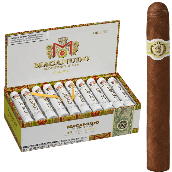 Macanudo Cigars Cafe Court Tubos 30 Ct. Box 4.19X36