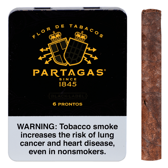 Partagas Cigars Black Label Prontos 5/6 Pack Tins 4.19X36