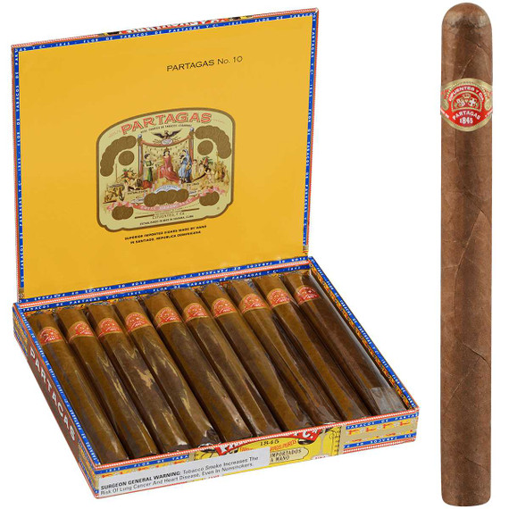 Partagas Cigars Number 10 10 Ct. Box 7.50X49