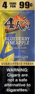 4 Kings Cigars Blueberry Pineapple 15 Pouches of 4