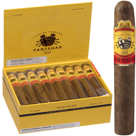 Partagas Cigars Gigante 25 Ct. Box 6.00X60