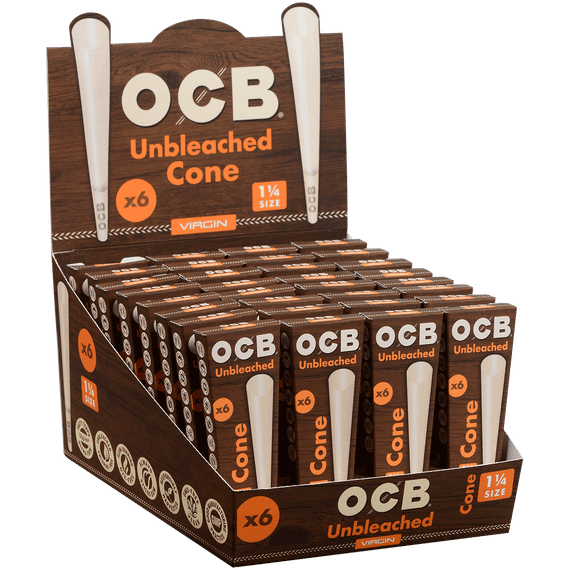 OCB Cigars Virgin 1.25 Pre-rolled Cones 32/6 Ct. Display