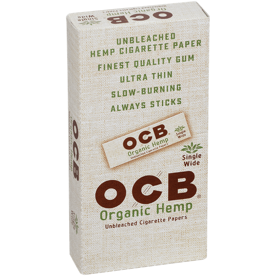 OCB Cigars Papers Organic Hemp Single Wide 24/50 Ct. Box