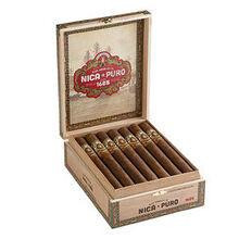 Alec Bradley Cigars Nica Puro Toro 20Ct. Box, open cigar box displaying 20 Nica Puro Toro cigars inside with branding and packaging details visible.