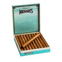 Agio Mehari's Cigarillos Ecuador 10/20Pk, open box of cigarillos with neatly arranged brown cigars inside.