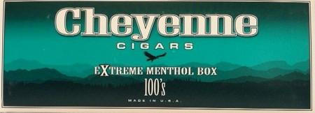 Cheyenne International Cheyenne Filtered Cigars Extreme Menthol 10/20 Packs, product packaging with mountain landscape design and logo