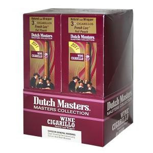 Altadis Dutch Masters Cigarillos Palma Wine Foil 20 Pouches of 3, product packaging showing multiple cigarillo pouches with wine flavor, in a branded box.