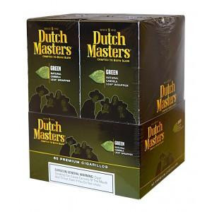 Altadis Dutch Masters Cigarillos Palma Green Foil 20 Pouches of 3, boxed packaging featuring green foil wraps for cigarillos.