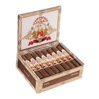 AJ Fernandez Empress Of Cuba Habano Robusto Cigars 16Ct. Box, open box displaying a selection of cigars with colorful bands and a decorative interior.