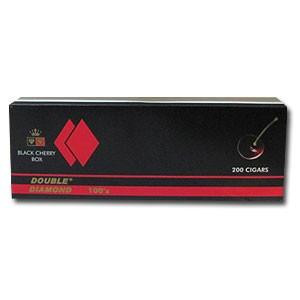 Pace Tobacco Double Diamond Filtered Cigars Black Cherry, black and red packaging box with the product name and a cherry graphic.