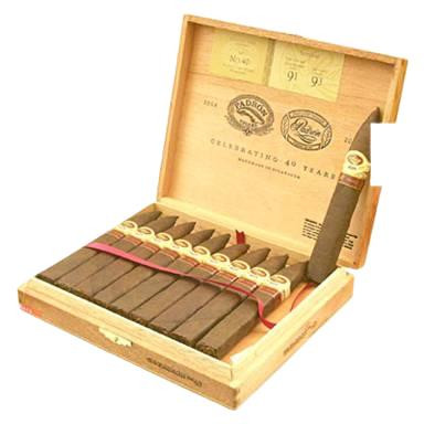 Padron 1926 Series 40th Anniversary Maduro Cigars 20CT Box, open wooden cigar box containing 20 cigars with a single cigar placed vertically at the right side.