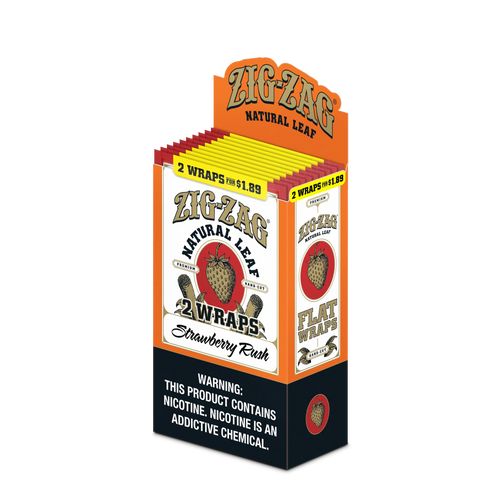Zig Zag Natural Leaf Flat Wraps Strawberry Rush 10ct